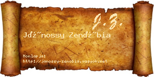 Jánossy Zenóbia névjegykártya